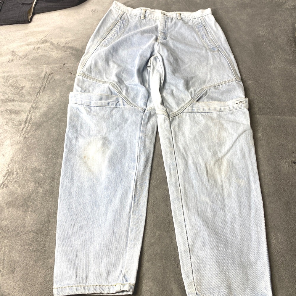 VTG Guess Jeans Women 28 Light Blue  90s Paneled Relaxed Straight Leg Utility